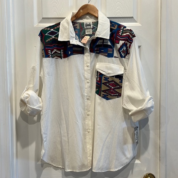 NWT Vintage Tapestry Southwestern Button Down Shirt - Picture 2 of 12